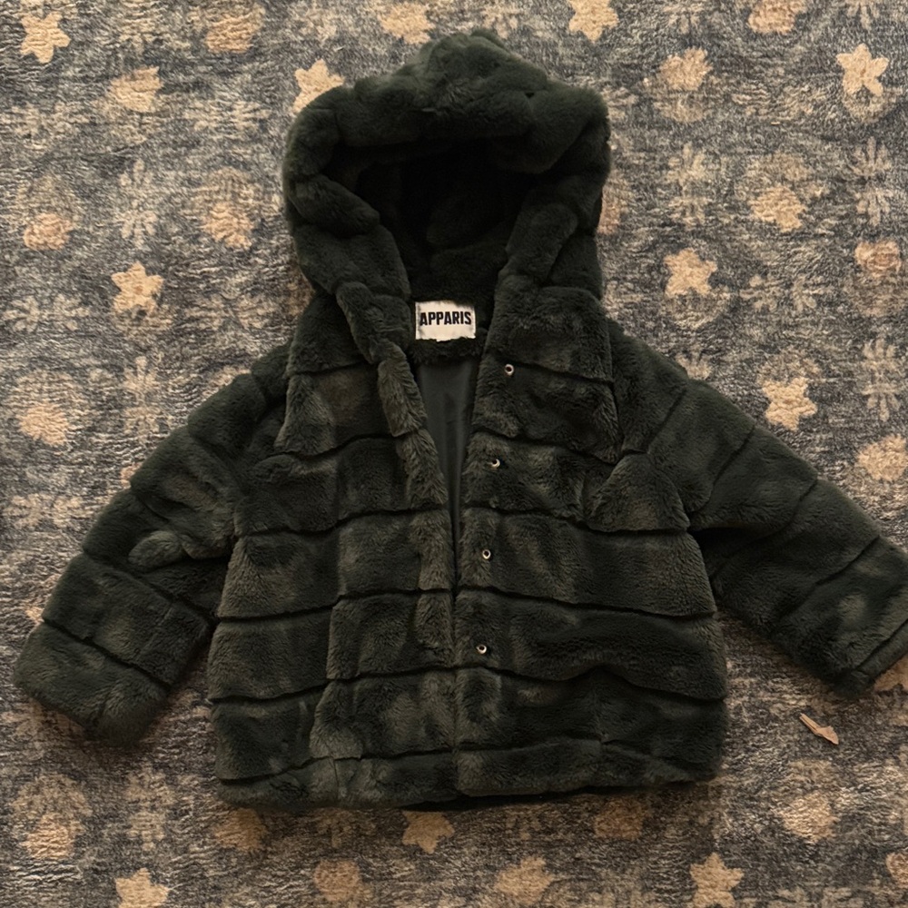 Apparis Kids Unisex Goldy Faux Fur Short Coat - Size 10yr